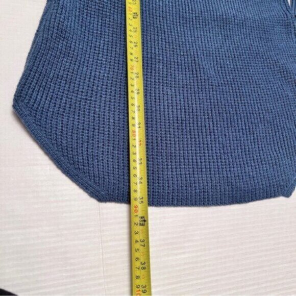 Aritzia * Wilfred Free 100% Italian merino wool Bianca Dress Sweater dress blue - Picture 6 of 16